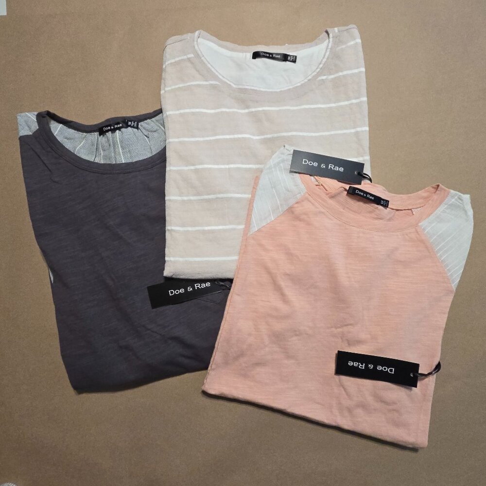 Doe & Rae - Lot of 3 - 2 Short Sleeved & 1 Cold Shoulder Boutique Tops
